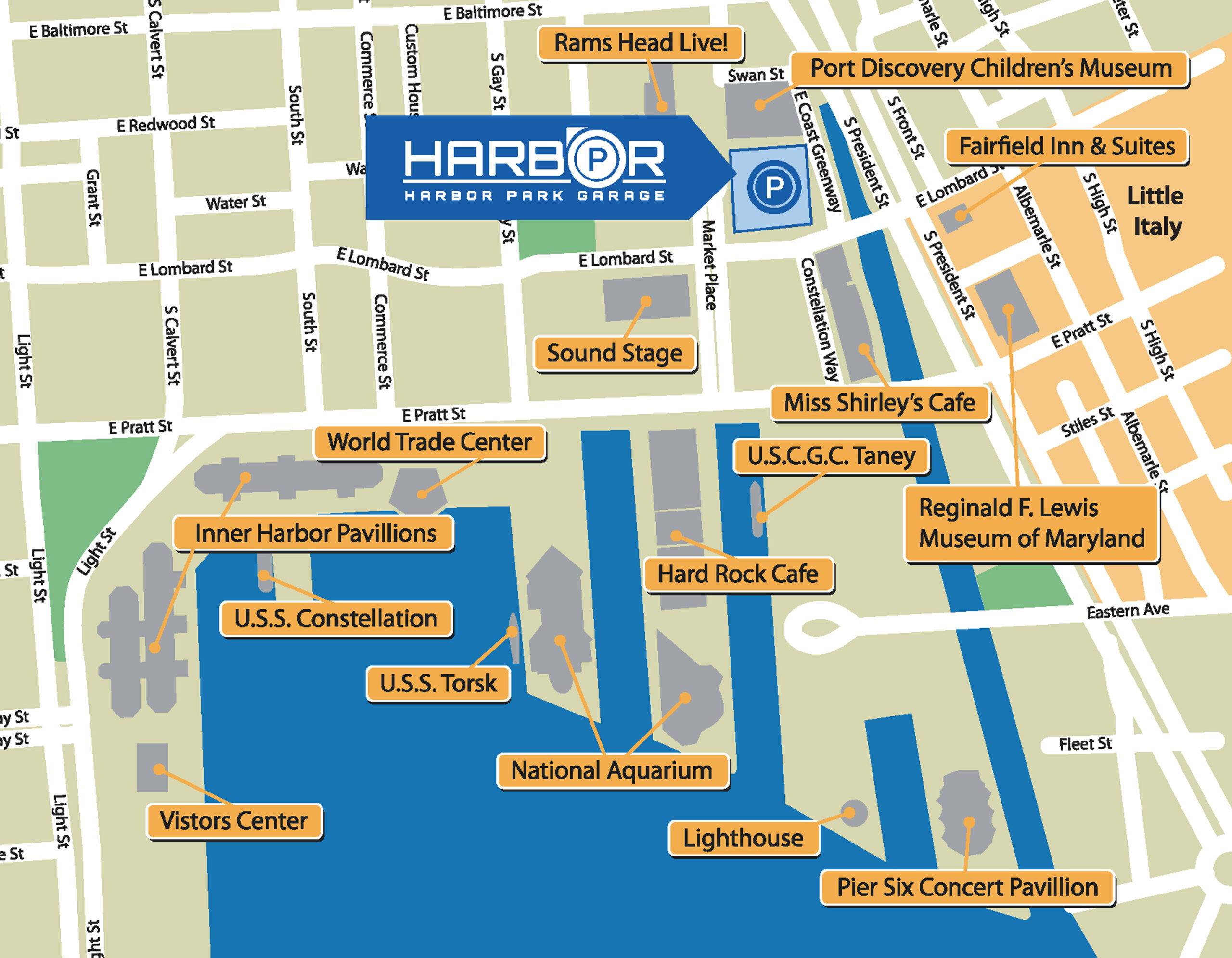 A map showing the location of hero's harbor.