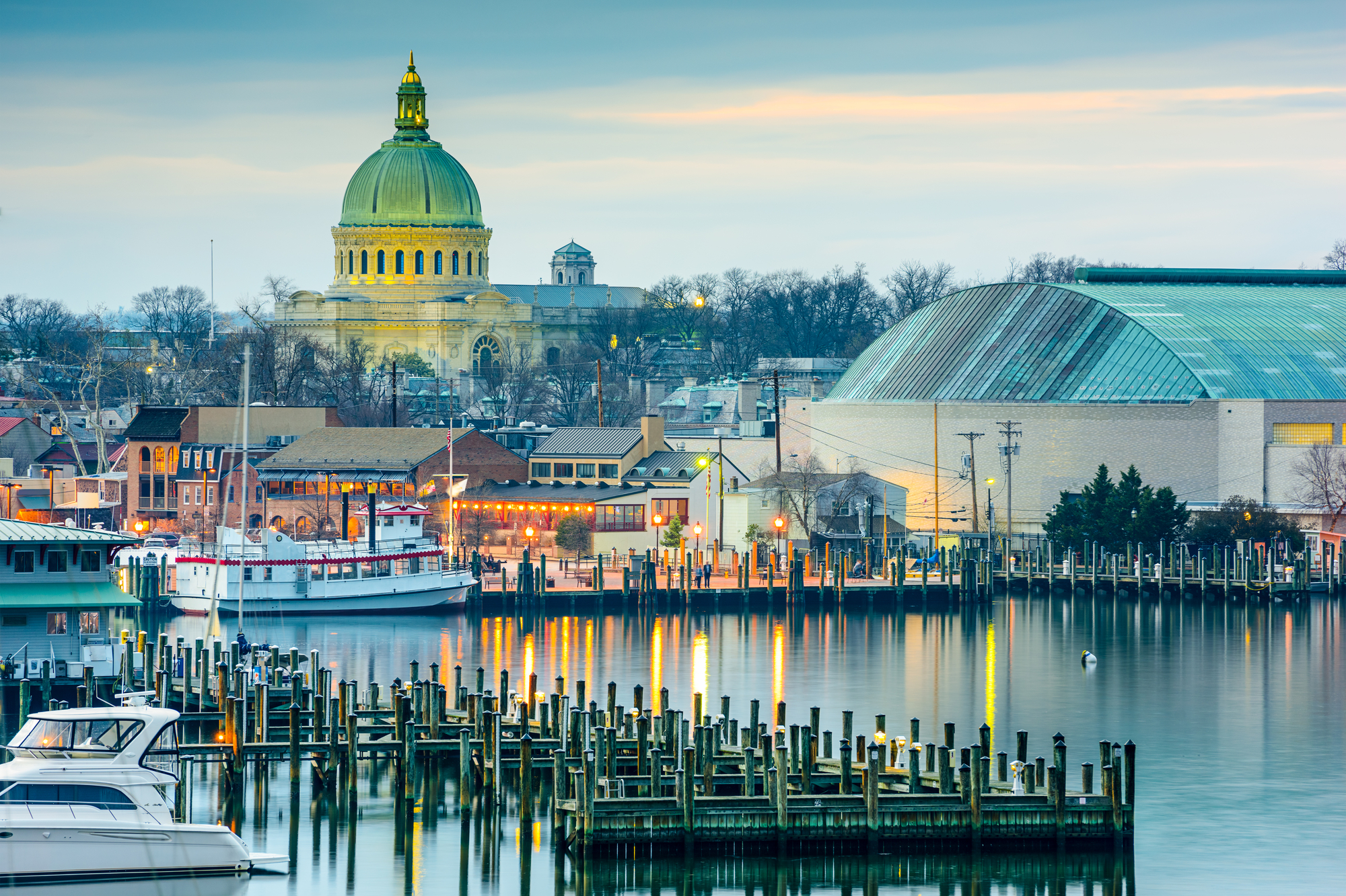 The Maryland Day Festival showcasing a grand building with a picturesque dome in the background.